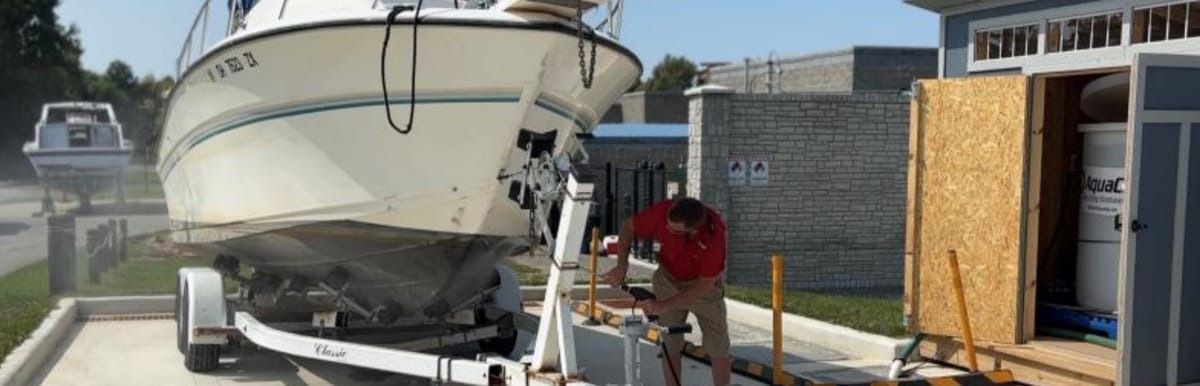 Powerwashing boats helps to preserve waters