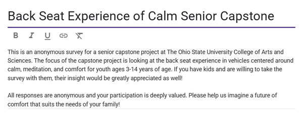 Youth Passengers' Back Seat Experience; Calm or Chaos